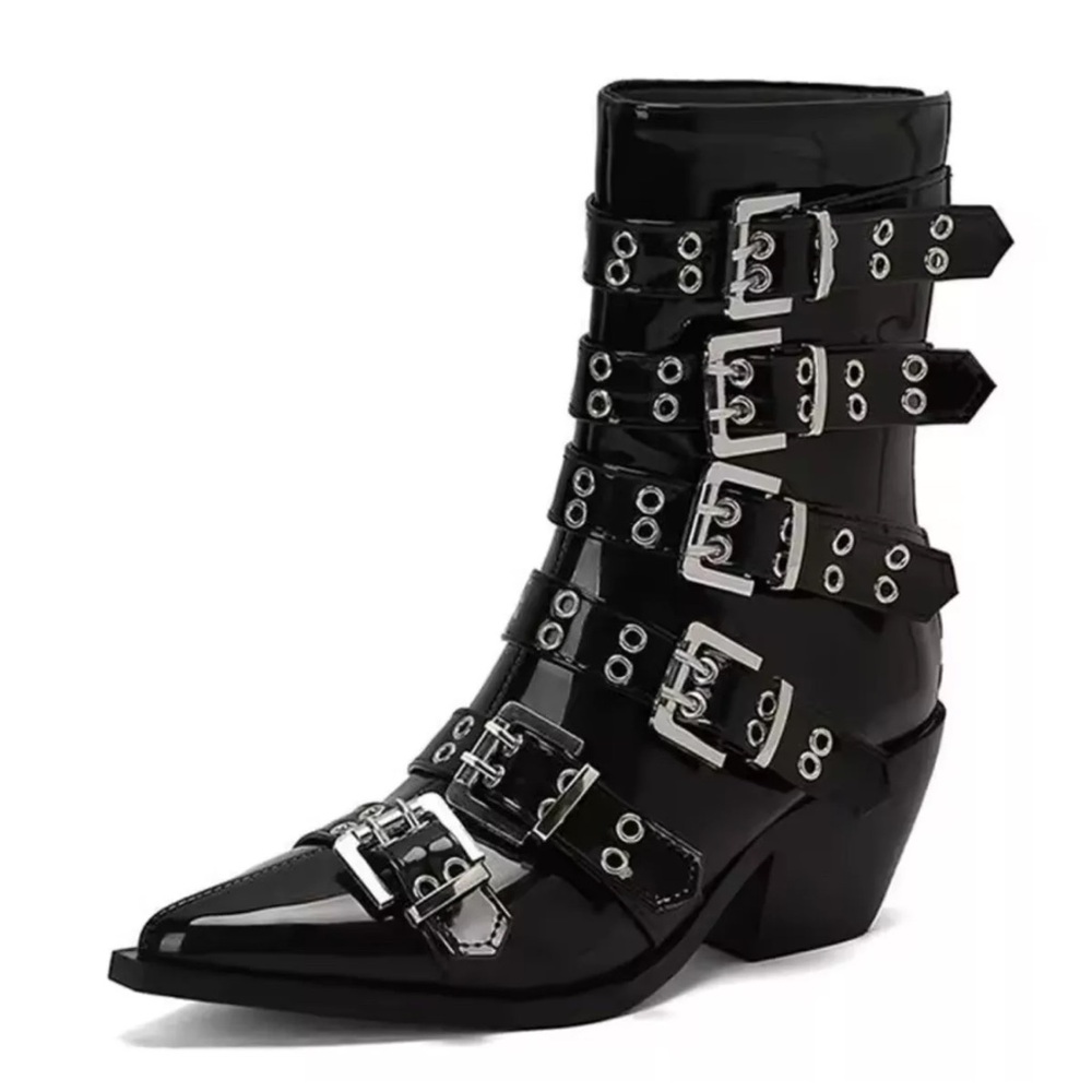 MEN’S Black Buckle Ankle Boots size 11.5(29 cm)